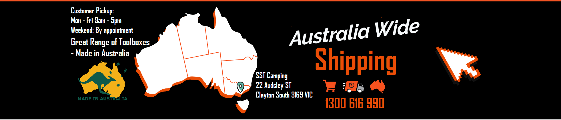deliver to Australia Wide Toolboxes - Made in Australia